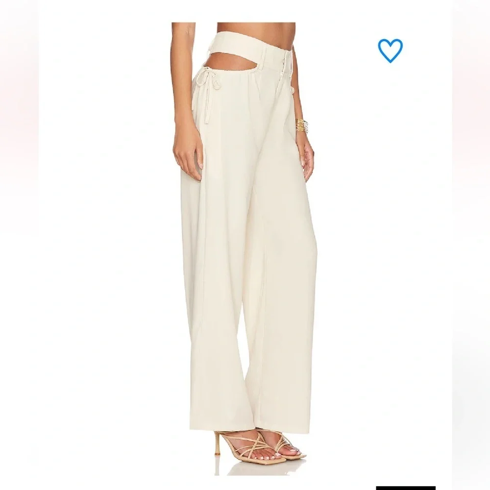 Superdown Benny pants cut out Cream Wide-Leg trousers Revolve NWT M - Picture 4 of 9